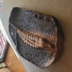 Carved wooden bowl with crocodile from South Africa